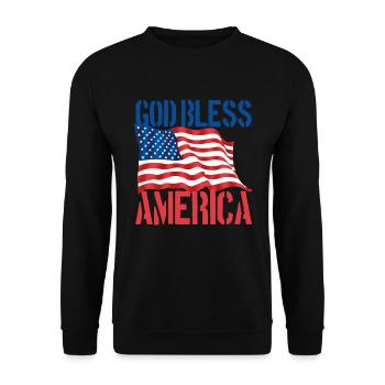 Gott segne America USA Flagge patriotische 4. Juli - Unisex Pullover - Schwarz - Vorne - Alina (178cm) & Michal (187cm)