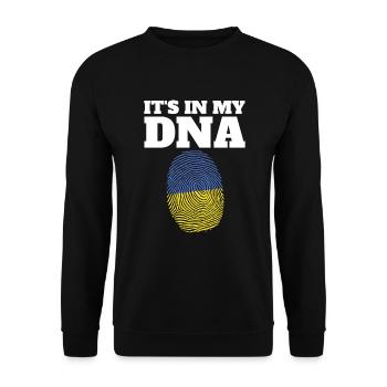 Es ist in meiner DNA -Ukraine -Flagge Ukraine -Fin - Unisex Pullover - Schwarz - Vorne - Alina (178cm) & Michal (187cm)