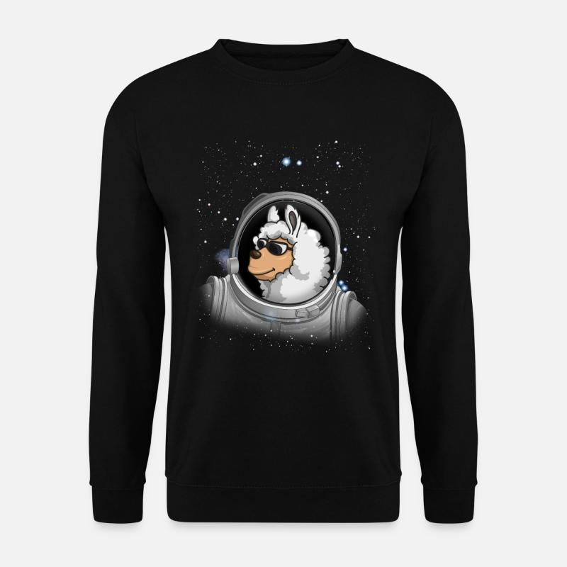Lama Astronaut Raum Astronomie Astronaut Lama - Unisex Pullover - Schwarz
