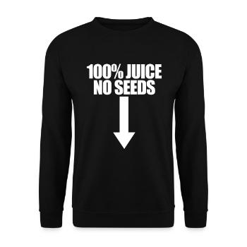 100% Saft ohne Samen Pfeil lustige M�nnervasektomi - Unisex Pullover - Schwarz - Vorne - Alina (178cm) & Michal (187cm)