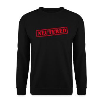 Kastrierter Stempel lustiger Herren Vasektomie Ges - Unisex Pullover - Schwarz - Vorne - Alina (178cm) & Michal (187cm)
