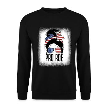 Pro Roe Messy Bun Women's Rights Feminist - Unisex Pullover - Schwarz - Vorne - Alina (178cm) & Michal (187cm)
