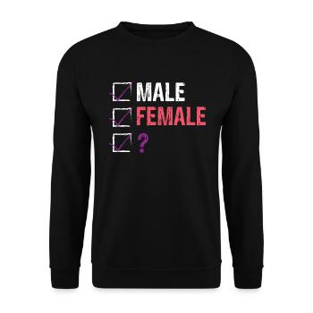 Genderfluid Checkliste LGBTQ Trans Geschlechtsfl�s - Unisex Pullover - Schwarz - Vorne - Alina (178cm) & Michal (187cm)
