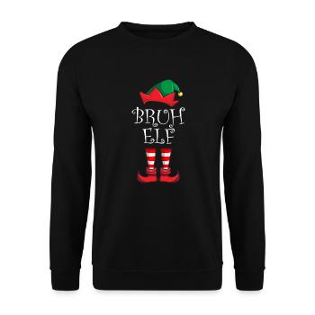 Bruh elf passende Familie Weihnachtsfeier bruh Elf - Unisex Pullover - Schwarz - Vorne - Alina (178cm) & Michal (187cm)
