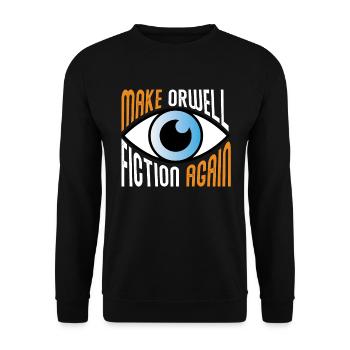 Machen Sie Orwell Fiction wieder libert�r Orwell 1 - Unisex Pullover - Schwarz - Vorne - Alina (178cm) & Michal (187cm)