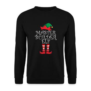 Master Builder Elf Matching Family Christmas Elf - Unisex Pullover - Schwarz - Vorne - Alina (178cm) & Michal (187cm)