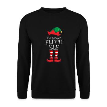 Die Weihnachtsgeschlechts der Geschlechtsfl�ssigke - Unisex Pullover - Schwarz - Vorne - Alina (178cm) & Michal (187cm)