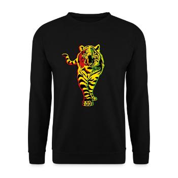 Juneteenth Tiger Black History Month Juneteenth - Unisex Pullover - Schwarz - Vorne - Alina (178cm) & Michal (187cm)