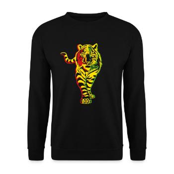 Juneteenth Tiger Black History Month Juneteenth - Unisex Pullover - Schwarz - Vorne - Alina (178cm) & Michal (187cm)