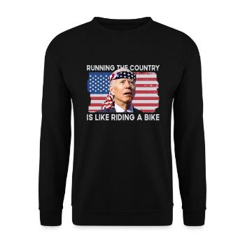 Das Laufen des Landes ist wie ein Fahrradbiden zu - Unisex Pullover - Schwarz - Vorne - Alina (178cm) & Michal (187cm)