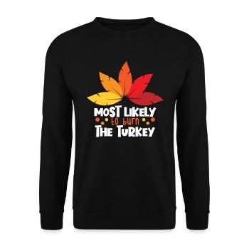 Am wahrscheinlichsten die Thanksgiving der T�rkeiB - Unisex Pullover - Schwarz - Vorne - Alina (178cm) & Michal (187cm)