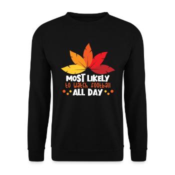 Am wahrscheinlichsten zu sehen Fu�ballfamilie Than - Unisex Pullover - Schwarz - Vorne - Alina (178cm) & Michal (187cm)