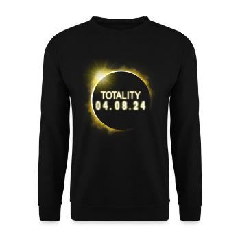 Total Solar Eclipse Totalit�t 04.08.24 Gesamtheit - Unisex Pullover - Schwarz - Vorne - Alina (178cm) & Michal (187cm)