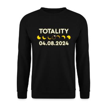 Total Solar Eclipse Totalit�t 04.08.24 Gesamtheit - Unisex Pullover - Schwarz - Vorne - Alina (178cm) & Michal (187cm)