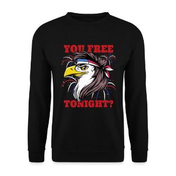 Sie kostenlos freien Eagle 4. Juli Eagle - Unisex Pullover - Schwarz - Vorne - Alina (178cm) & Michal (187cm)