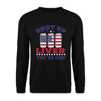 Halt die Halt die Leber, Sie sind in Ordnung, 4. J - Unisex Pullover - Schwarz - Vorne - Alina (178cm) & Michal (187cm)