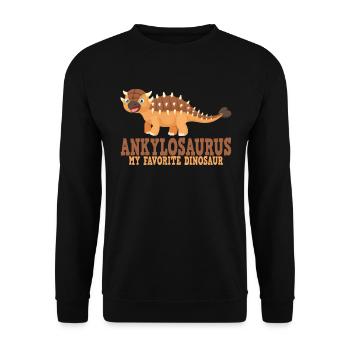 Ankylosaurus mein Lieblingsdinosaurier -Kind Ankyl - Unisex Pullover - Schwarz - Vorne - Alina (178cm) & Michal (187cm)