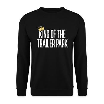 K�nig des Trailer Park Redneck White M�ll - Unisex Pullover - Schwarz - Vorne - Alina (178cm) & Michal (187cm)