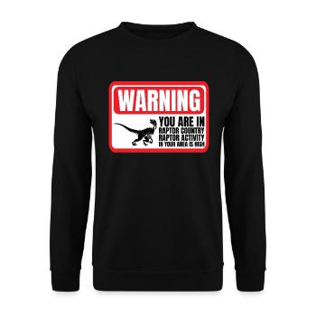 Raptor Warnschild Raptor Country Dinosaurier Rapto - Unisex Pullover - Schwarz - Vorne - Alina (178cm) & Michal (187cm)