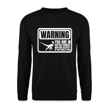 Raptor Warnschild Raptor Country Dinosaurier Rapto - Unisex Pullover - Schwarz - Vorne - Alina (178cm) & Michal (187cm)
