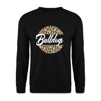 Bulldogs High School Maskottchen Sportteam Frauen - Unisex Pullover - Schwarz - Vorne - Alina (178cm) & Michal (187cm)