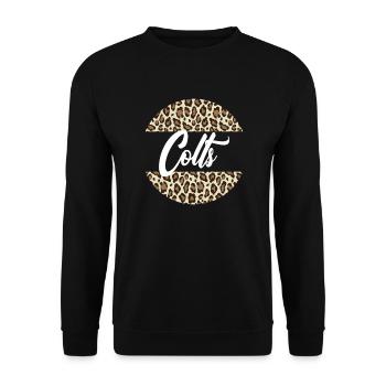 Colts High School Maskottchen Sportteam Frauen Col - Unisex Pullover - Schwarz - Vorne - Alina (178cm) & Michal (187cm)