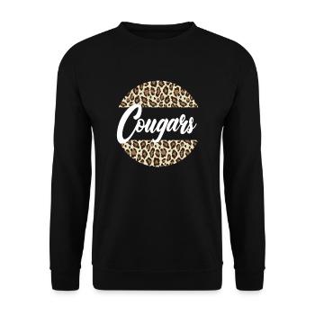 Cougars High School Maskottchen Sportteam Frauen - Unisex Pullover - Schwarz - Vorne - Alina (178cm) & Michal (187cm)