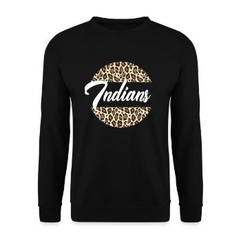 Indianer High School Maskottchen Sportteam Frauen - Unisex Pullover - Schwarz - Vorne - Alina (178cm) & Michal (187cm)