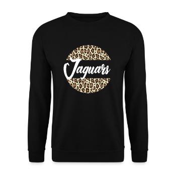 Jaguars High School Maskottchen Sportteam Frauen - Unisex Pullover - Schwarz - Vorne - Alina (178cm) & Michal (187cm)
