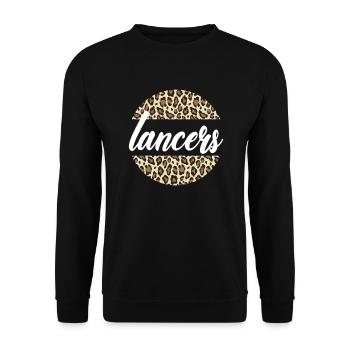 Lancers High School Maskottchen Sportteam Frauen - Unisex Pullover - Schwarz - Vorne - Alina (178cm) & Michal (187cm)