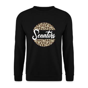 Senatoren High School Maskottchen Sportteam Frauen - Unisex Pullover - Schwarz - Vorne - Alina (178cm) & Michal (187cm)