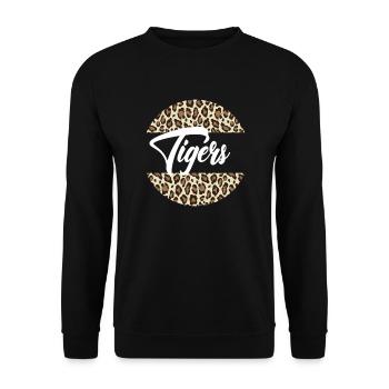 Tiger High School Maskottchen Sportteam Frauen - Unisex Pullover - Schwarz - Vorne - Alina (178cm) & Michal (187cm)