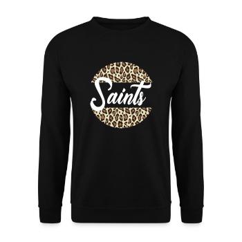Saints High School Maskottchen Sportteam Frauen - Unisex Pullover - Schwarz - Vorne - Alina (178cm) & Michal (187cm)