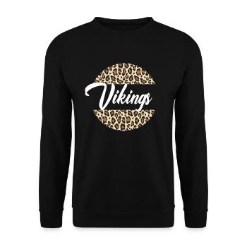 Wikinger High School Maskottchen Sportteam FrauenW - Unisex Pullover - Schwarz - Vorne - Alina (178cm) & Michal (187cm)