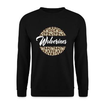 Wolverines High School Maskottchen Sportteam Fraue - Unisex Pullover - Schwarz - Vorne - Alina (178cm) & Michal (187cm)