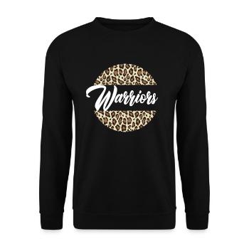 Warriors High School Maskottchen Sportteam Frauen - Unisex Pullover - Schwarz - Vorne - Alina (178cm) & Michal (187cm)