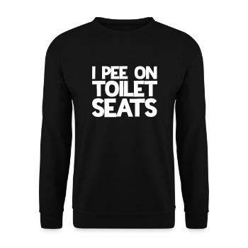 Ich pinkle auf Toilettensitze lustiger Herrenbek�m - Unisex Pullover - Schwarz - Vorne - Alina (178cm) & Michal (187cm)
