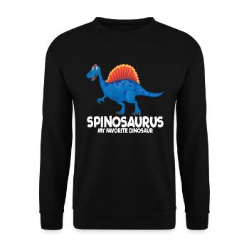 Spinosaurus mein Lieblingsdinosaurierkinder Spinos - Unisex Pullover - Schwarz - Vorne - Alina (178cm) & Michal (187cm)