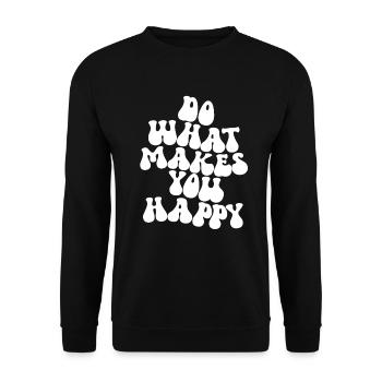 Tu, was dich gl�cklich macht - Unisex Pullover - Schwarz - Vorne - Alina (178cm) & Michal (187cm)