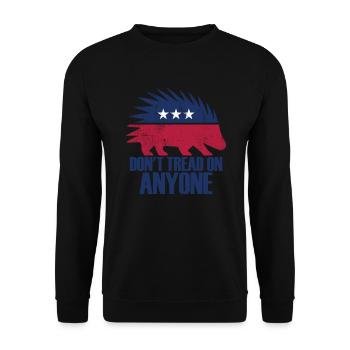Treten Sie niemandem in Stachelschwein Retro Liber - Unisex Pullover - Schwarz - Vorne - Alina (178cm) & Michal (187cm)
