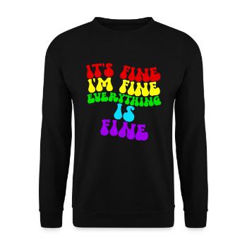Es ist in Ordnung. Mir geht es gut. Alles ist in O - Unisex Pullover - Schwarz - Vorne - Alina (178cm) & Michal (187cm)