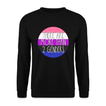 Es gibt mehr als 2 Geschlechter der Genderfluid -F - Unisex Pullover - Schwarz - Vorne - Alina (178cm) & Michal (187cm)