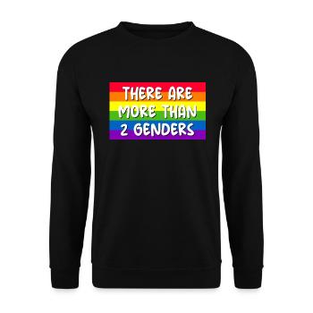 Es gibt mehr als 2 Geschlechter Rainbow LGBTQ - Unisex Pullover - Schwarz - Vorne - Alina (178cm) & Michal (187cm)