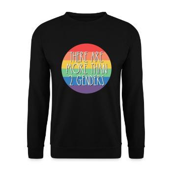 Es gibt mehr als 2 Geschlechter Rainbow LGBTQ - Unisex Pullover - Schwarz - Vorne - Alina (178cm) & Michal (187cm)