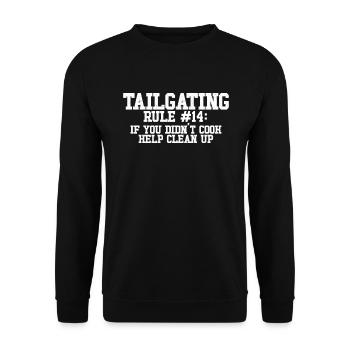 Lustige Tailgating -Regeln, wenn Sie keine Heckkla - Unisex Pullover - Schwarz - Vorne - Alina (178cm) & Michal (187cm)