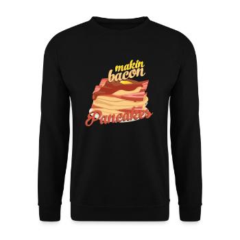 Makin Speckpfannkuchen Speckliebhaber Speckpfannku - Unisex Pullover - Schwarz - Vorne - Alina (178cm) & Michal (187cm)