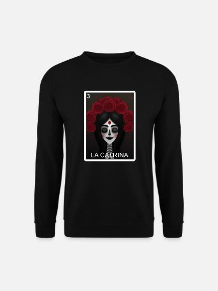 La Catrina Card Day der toten mexikanischen Lotter - Unisex Pullover - Schwarz
