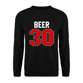 Bier 30 Jersey Athlete Uniform Zeit f�r Bier - Unisex Pullover - Schwarz - Vorne - Alina (178cm) & Michal (187cm)