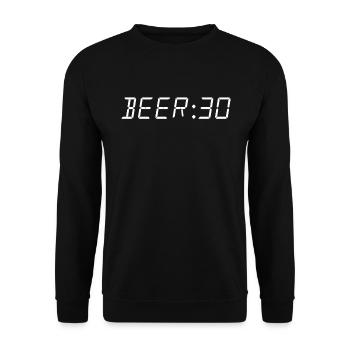 Bier 30 lustige Bierzeit f�r Bier trinken Bier 30 - Unisex Pullover - Schwarz - Vorne - Alina (178cm) & Michal (187cm)