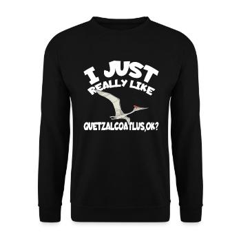 Ich mag Quetzalcoatlus ok Dinosaurier wirklich seh - Unisex Pullover - Schwarz - Vorne - Alina (178cm) & Michal (187cm)